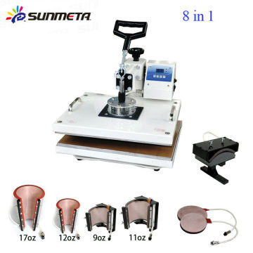 Sunmeta Hersteller Indien Hot Selling 8 in 1 Combo Heat Press Maschine, Sublimation Maschine 8 in 1